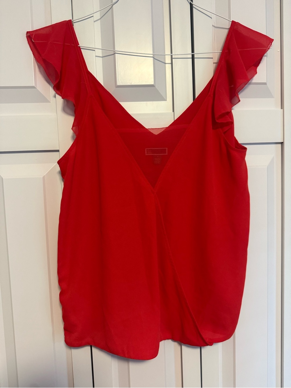 Chelsea28 Red Flutter Sleeve V-Neck Wrap Camisole